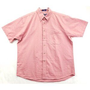Pendleton Shirt Men's Large Pink 100% Cotton Short Sleeve Casual Button-Down